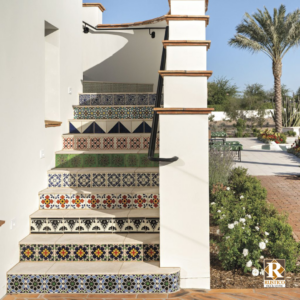 mexican tile on stairs arizona