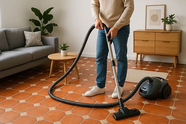 how to vacuum saltillo tile