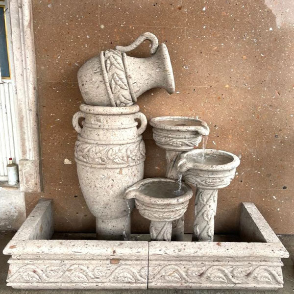 cantera stone planters fountain