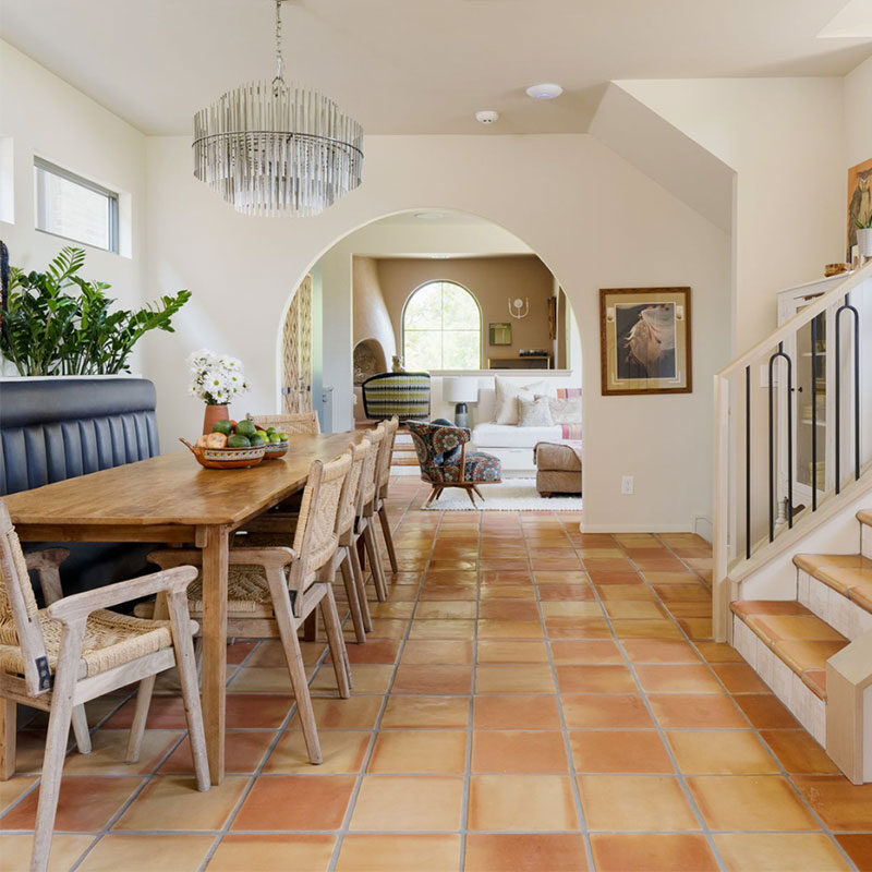 traditional mexican saltillo tile flooring - 12x12- modern dining room