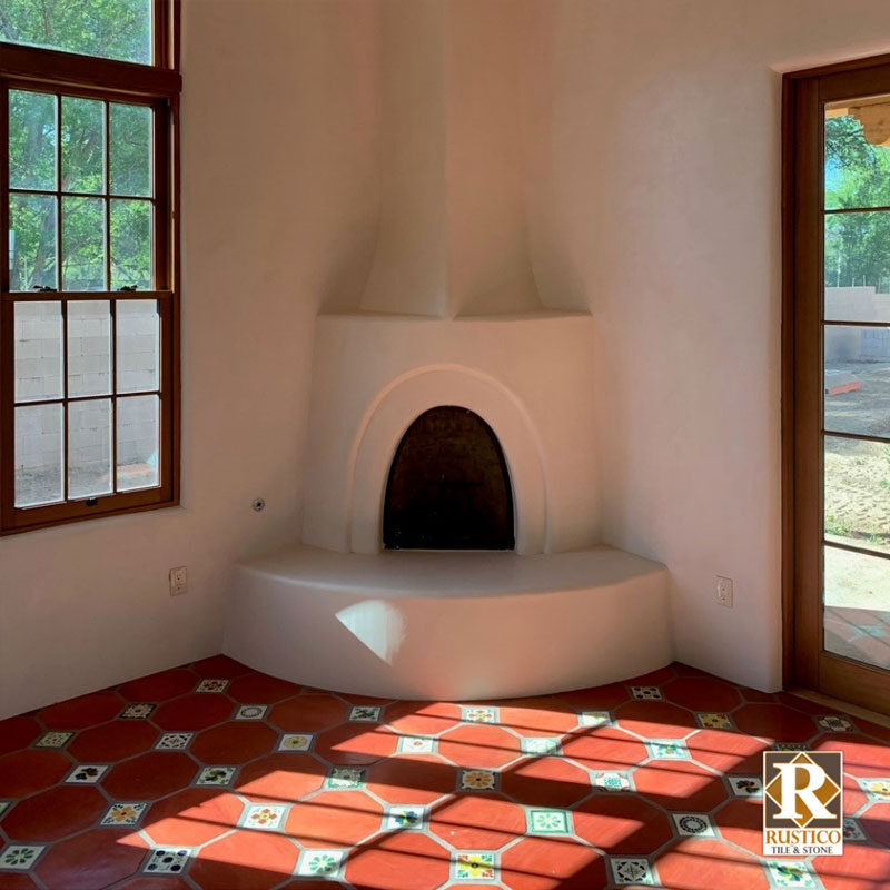 Octagon Terracotta Tile in Spanish Mission Red Color