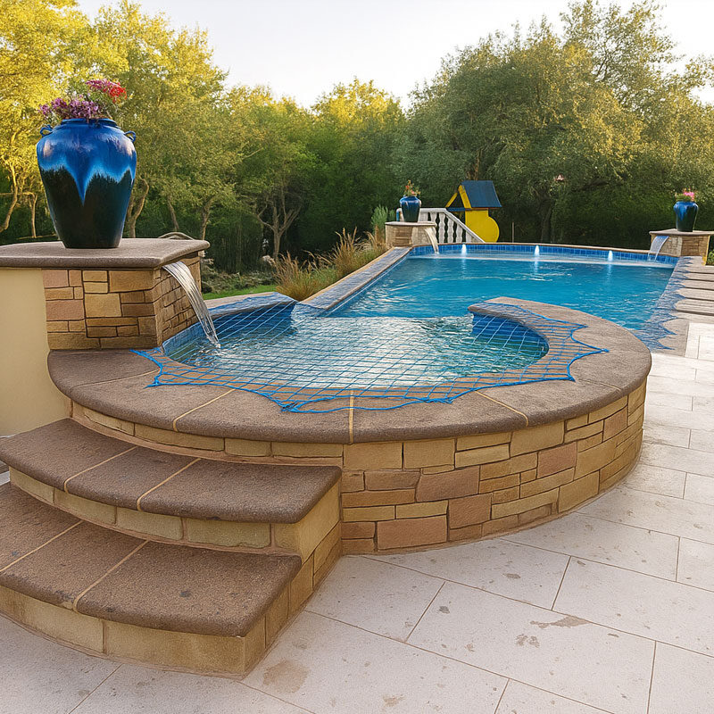Cantera Stone - Tobacco pool coping, Piñon pavers