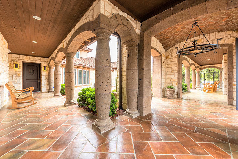 Rectangle Saltillo Mosaic & Cantera Stone Columns