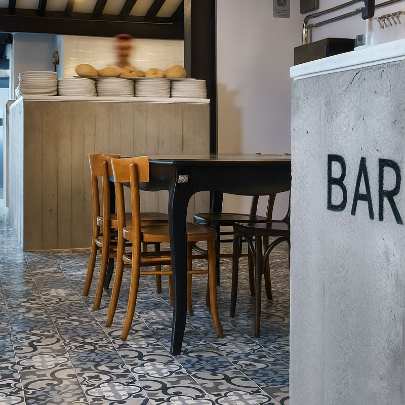 Restaurant bar cement tile 8x8 square