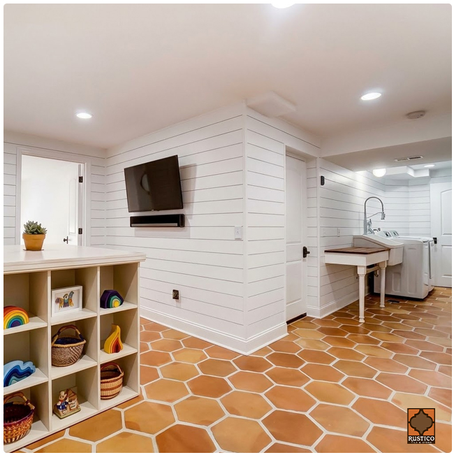 hexagon terracotta tile