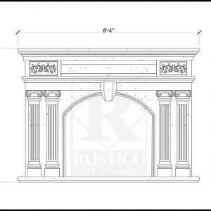 handcarved stone fireplace surround