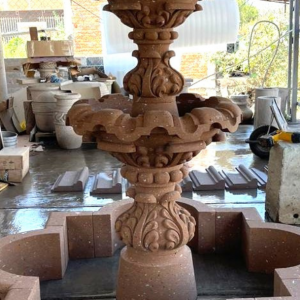 tiered stone fountain