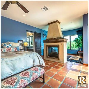 rustic bedroom fireplace
